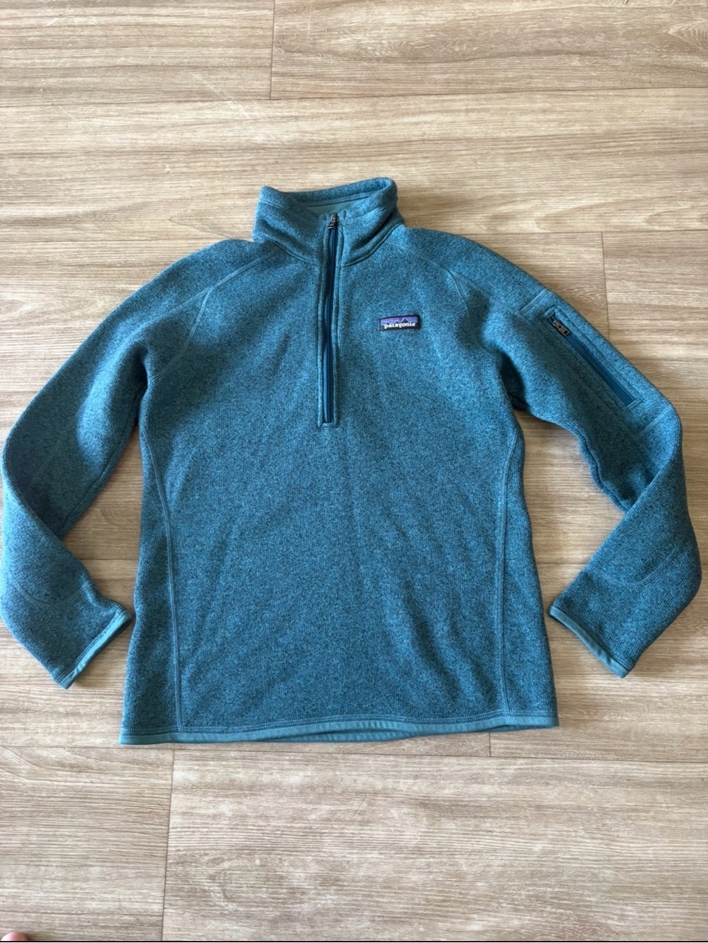Patagonia Better sweater 1/4 zip teal small winter warm wear